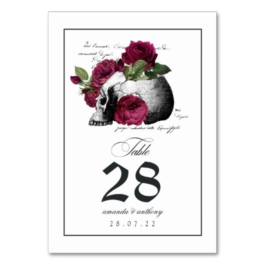 ゴシック スカル テーブル ナンバー テーブルナンバー (正面)