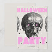 ゴシック スカル ハロウィンパーティー招待状 招待状 (正面/裏面)