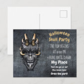 ゴシック スカル ハロウィンパーティー ポストカード (正面/裏面)