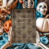 ゴシック スカル ハロウィン コスチューム パーティー 箔招待状