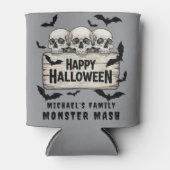 ゴシック スカル バット ハッピーハロウィン ビール用クージー 缶クーラー (正面)