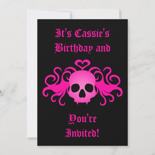 ゴシック スカル バースデー 招待状 (正面)