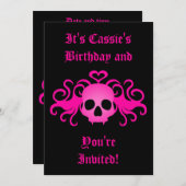ゴシック スカル バースデー 招待状 (正面/裏面)