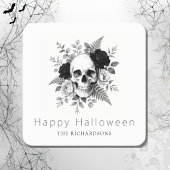 ゴシック・スカル フラワー ハロウィン スクエアシール