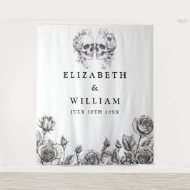 ゴシック スカル フラワー フォトブース 背景 タペストリー