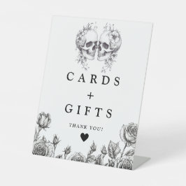 ゴシック スカル ブラックアンドホワイト カード＆ギフト 台座サイン
