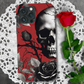 ゴシック スカル ブラックローズ iPhoneケース