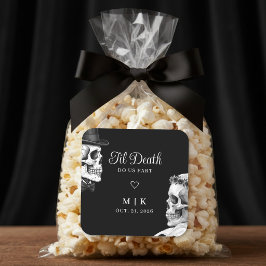 ゴシック・スカル ブラック ウェディング「死が二人を分かつまで」 スクエアシール