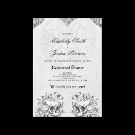 ゴシック スカル ムーディー ダーク ウェディング リハーサル ディナー 招待状