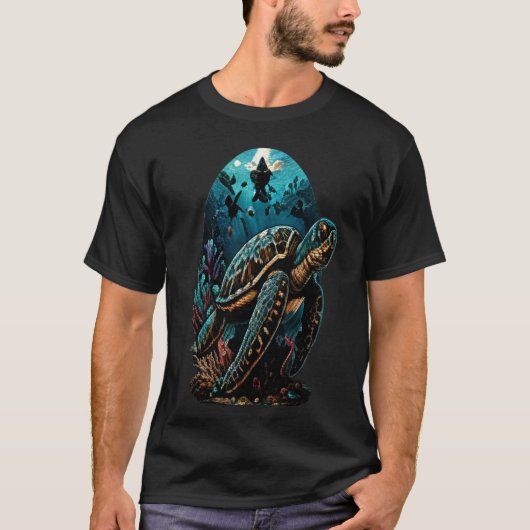 ゴシック・スカル+レイヴン ダークアート Tシャツ (正面)
