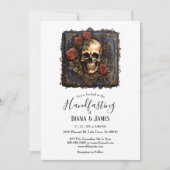 ゴシック スカル＆ローズ エレガント ハンドファスティング 招待状 (正面)