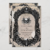 ゴシック スカル ローズ 大人用コスチューム カクテルパーティー 招待状 (正面/裏面)