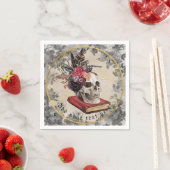 ゴシック スカル ヴィンテージ フラワー ヘッドドレス ナプキン スタンダードカクテルナプキン (インサイチュ)