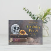 ゴシック スカル ヴィンテージ ブック ヒマワリ RIP 20代に別れを 招待状 (スタンド正面)