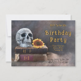 ゴシック スカル ヴィンテージ ブック ヒマワリ RIP 20代に別れを 招待状