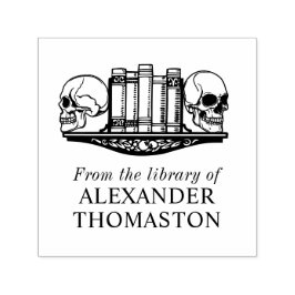 ゴシック スカル 本の仕切り（棚の上） ライブラリー 本の名前 セルフインキングスタンプ