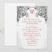 ゴシック スクロール モノグラム 結婚式の招待状 招待状 (正面/裏面)