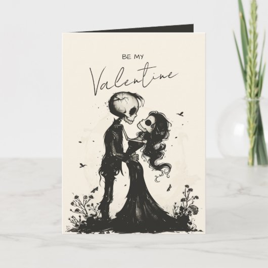 ゴシック スケルトン カップル ダーク ロマンティック バレンタイン シーズンカード (正面)