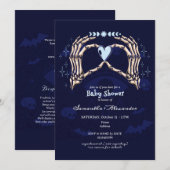 ゴシック スケルトン ハンズ ハロウィン 男の子 ベイビー シャワー 招待状 (正面/裏面)