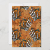 ゴシック スケルトン ハンド & オレンジ ローズ カップルシャワー 招待状 (裏面)