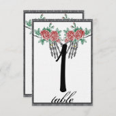 ゴシック スケルトン ハンド ローズ ウェディング テーブル ナンバー 招待状 (正面/裏面)