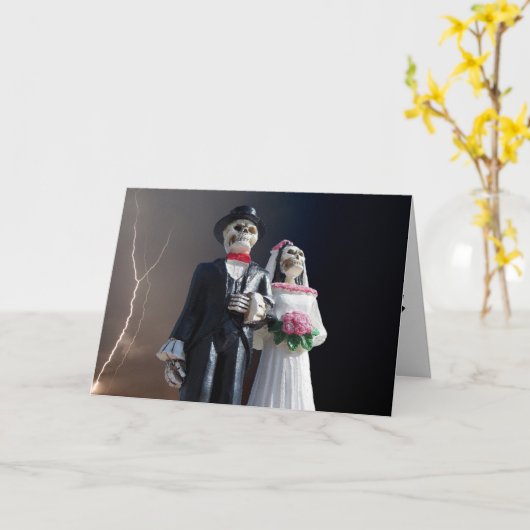 ゴシック スケルトン 結婚祝い カード (黄色い花)