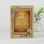 ゴシック - スチームパンクの革のサンクスカード 招待状 (スタンド正面)