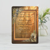 ゴシック – スチームパンク結婚のオンレザー 招待状 (スタンド正面)