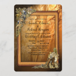 ゴシック – スチームパンク結婚のオンレザー 招待状