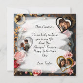 ゴシック スチームパンク バレンタインデーの写真テンプレート カード (裏面)