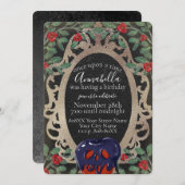 ゴシック・スノー・ホワイト・フェアリー・テーマ・パーティー 招待状 (正面/裏面)