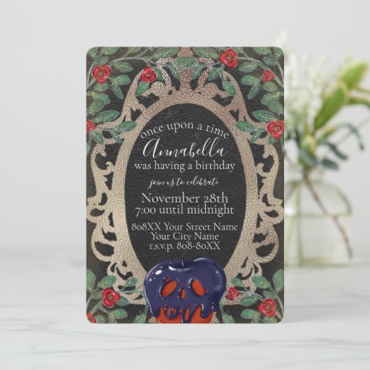 ゴシック・スノー・ホワイト・フェアリー・テーマ・パーティー 招待状 (スタンド正面)