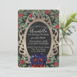 ゴシック・スノー・ホワイト・フェアリー・テーマ・パーティー 招待状