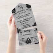 ゴシック・スピリット・ボード、ウィッチー秋ハロウィン結婚ズ オールインワン招待状 (貼ってはがせる)