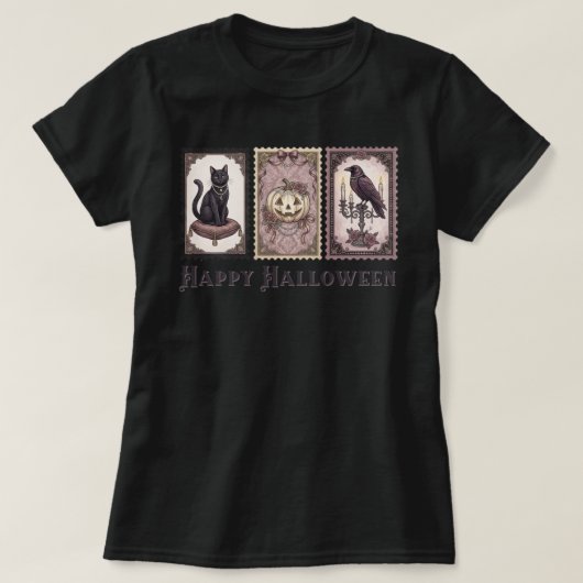 ゴシック スプーキー ハロウィン 天界の魔女の装飾 Tシャツ (デザイン正面)