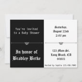 ゴシック ダマスク ブラック＆ホワイト 招待状 (裏面)