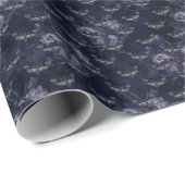 ゴシック·ダーク·オカルト·ゴシックの蛾と花の模様 ラッピングペーパー (ロールコーナー)