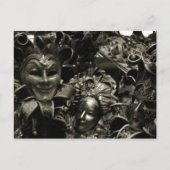 ゴシック ダーク マスカレード マスク ブラック ポストカード (正面)