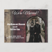 ゴシック ダーク ムーディー ウェディング 結婚式 案内ポストカード (正面)