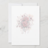 ゴシック ダーク ローズ スカル ハロウィン ブライダル シャワー 招待状 (裏面)