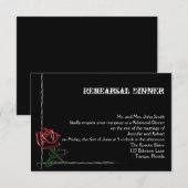 ゴシック・トゲのあるワイヤーローズのウェディング・リハーサル・ディナー 招待状 (正面/裏面)