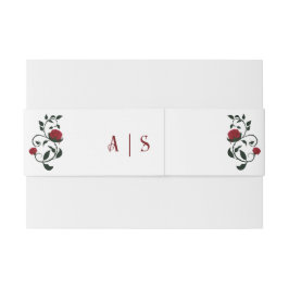 ゴシック ドリッピング ブラッディ レッド ローズ ムーディー ウェディング 招待状ベリーバンド