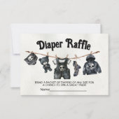 ゴシック ハロウィン衣類ライン スカル おむつくじ 招待状 (正面)