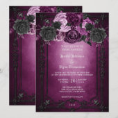 ゴシック ハロウィン ウェディング 招待状 (正面/裏面)