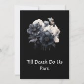 ゴシック ハロウィン ウェディング 招待状 ブラック フローラル (裏面)