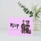 ゴシック ハロウィン ウェディング RSVP ポストカード (スタンド正面)