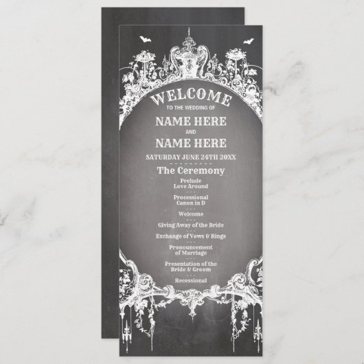 ゴシック ハロウィン ウェルカム メニュー 結婚式 挙式 (正面/裏面)