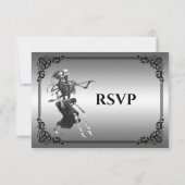ゴシック ハロウィン オルタナティブ ウェディング RSVP カード (裏面)