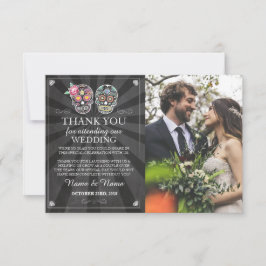 ゴシック ハロウィン スカル 感謝写真カード 招待状