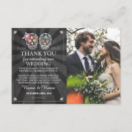 ゴシック ハロウィン スカル 感謝写真カード 招待状